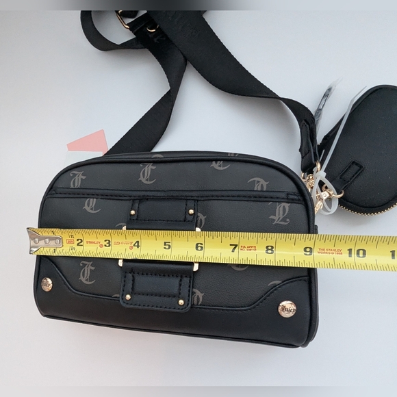 BNWT - Juicy Couture Black Shoulder or Crossbody Bag/Purse With Change Pouch - Picture 7 of 12